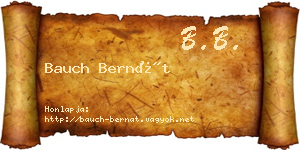 Bauch Bernát névjegykártya